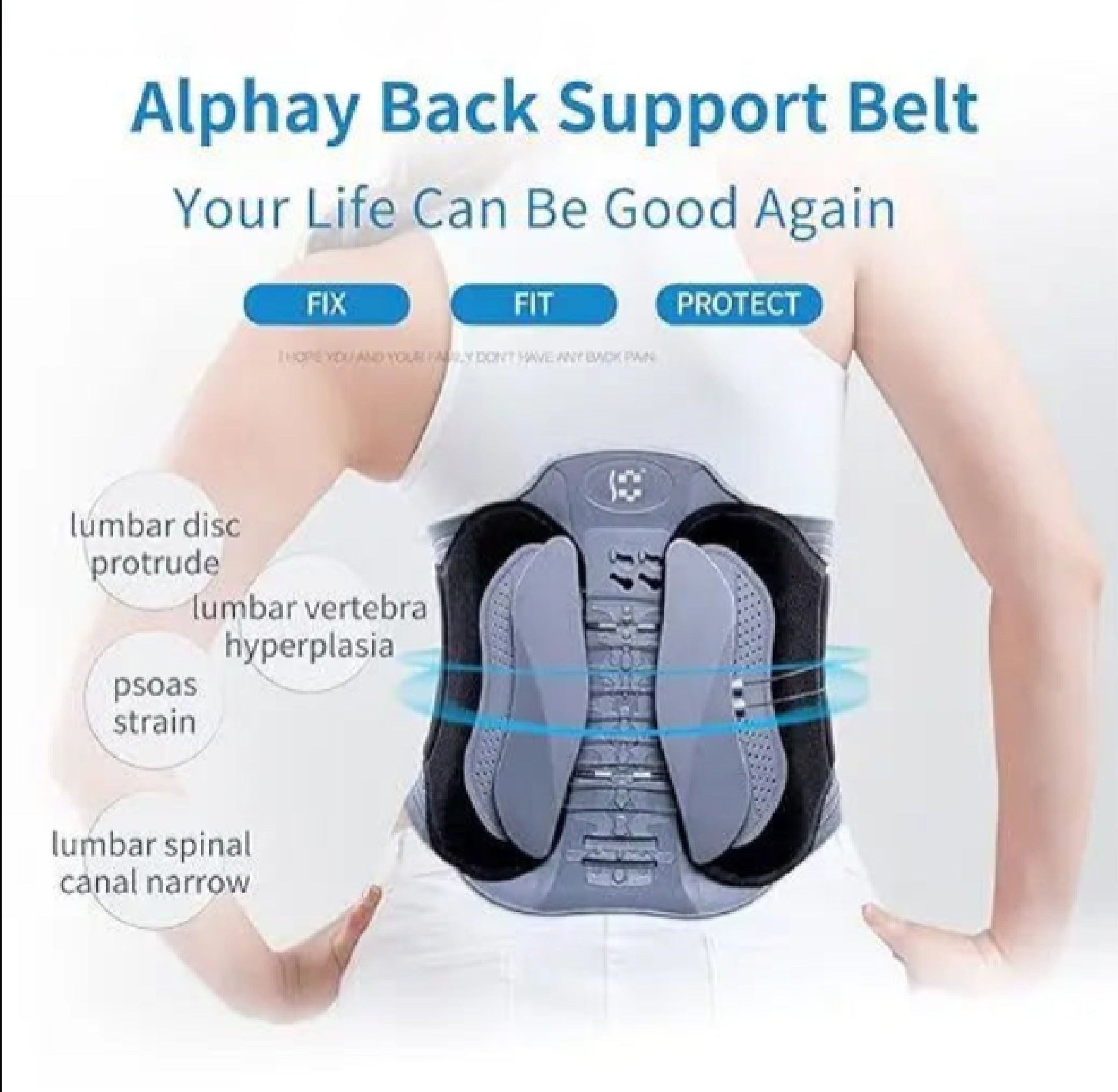 Alphay Spinal Support Belt Lumbar Support Lower Back Belt Spinal Care Elastic Back Support for Back Pain Relief
