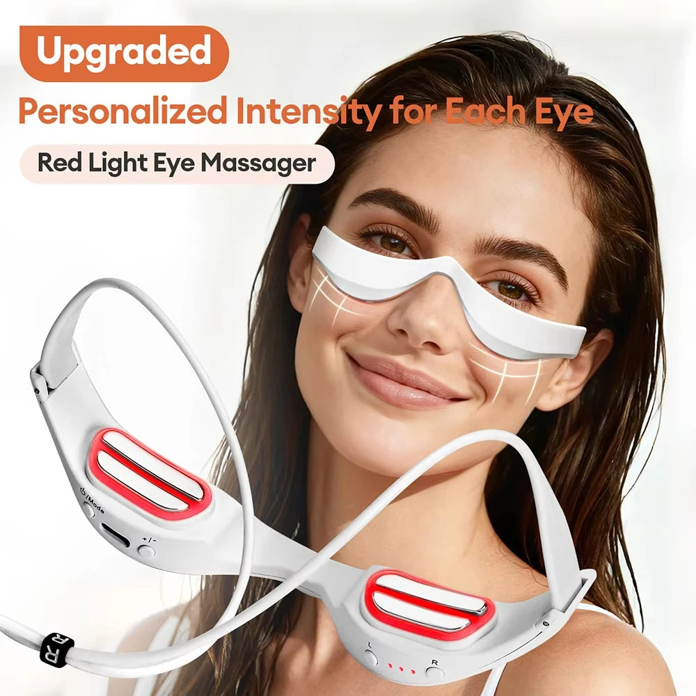 Electric Eye Massager Glasses EMS Red Light Therapy Eye Care Device Dark Circles Puffiness Relief Eye Relaxation Tool Portable