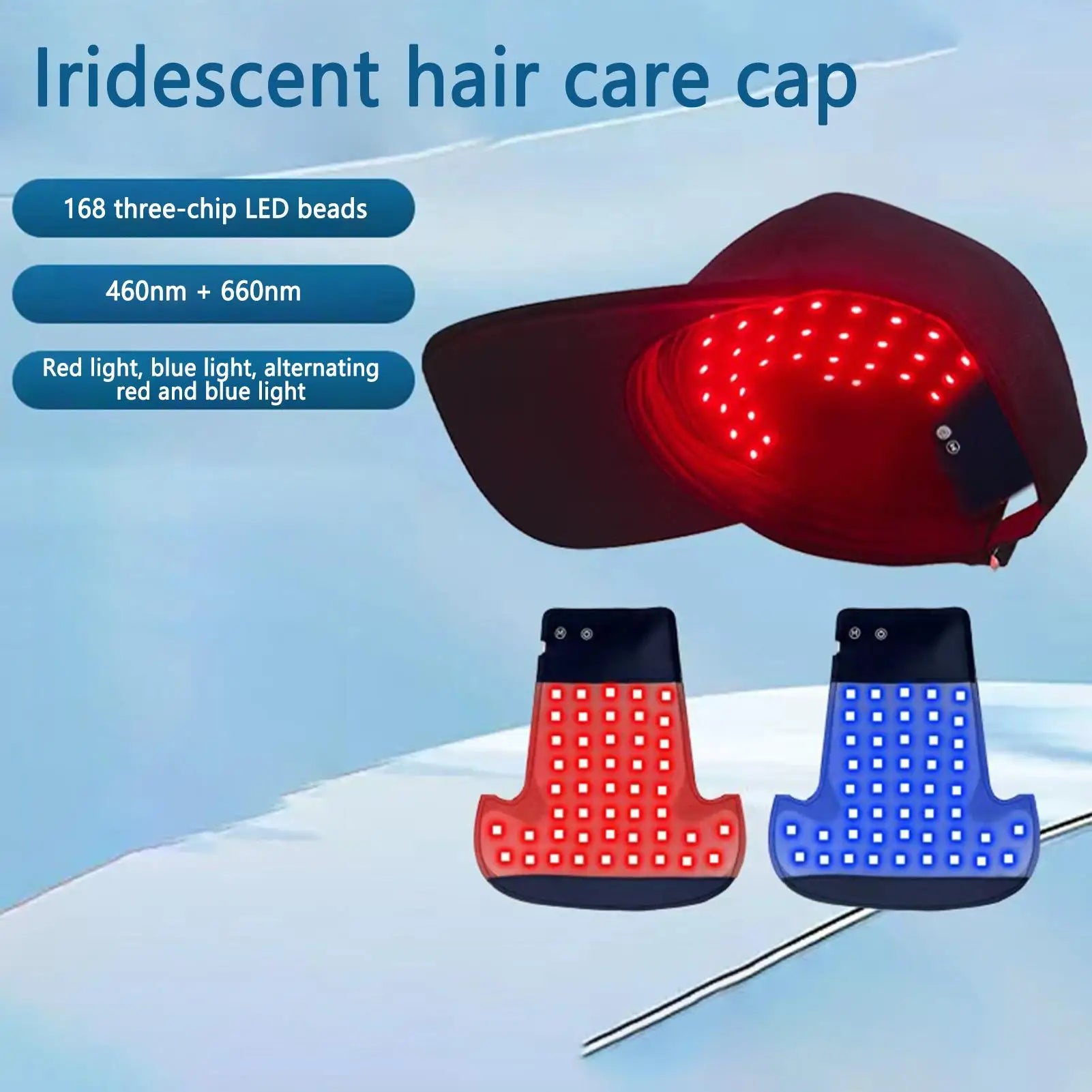 450nm/660nm Hair Growth Cap LED Care Soothing Thickening Hat Red Light Hair Cap for Women Men Hair Regrowth Loss Treatments