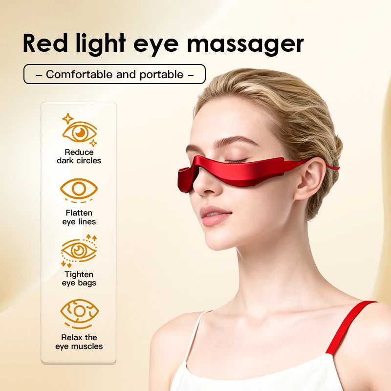 Electric Eye Massager Glasses EMS Red Light Therapy Eye Care Device Dark Circles Puffiness Relief Eye Relaxation Tool Portable